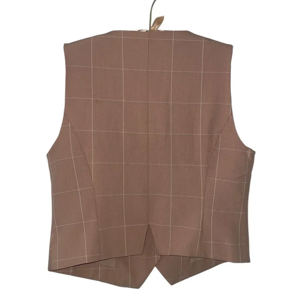 Bailey 44 Women's Suit Tan Cream Vest Button Front S - Picture 5 of 5